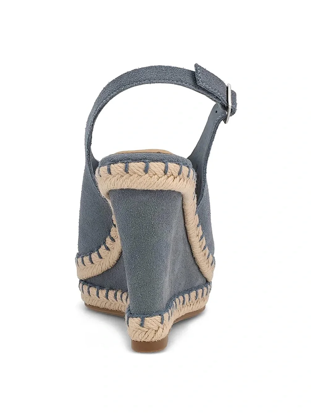 MIA Slate Blue Suede Espadrille Wedge Slingback